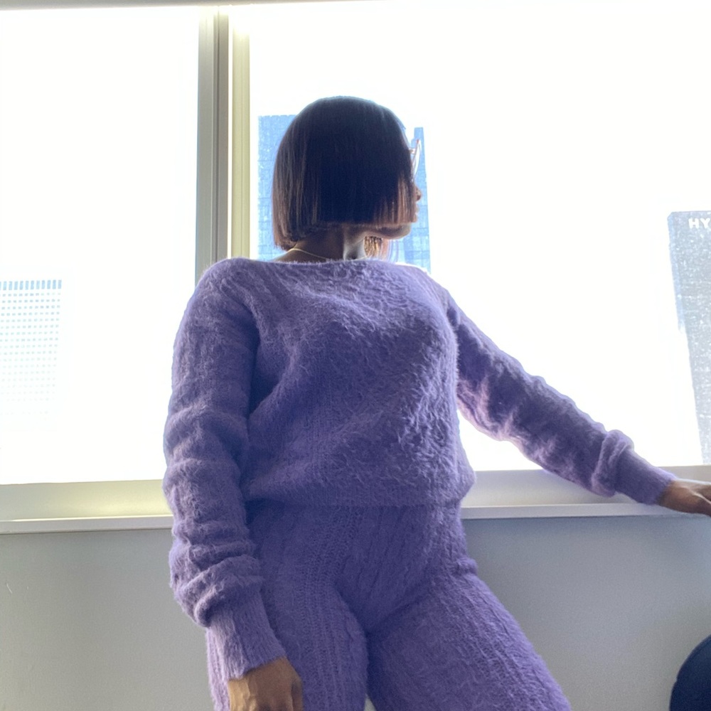 Lavender two piece Fashionova set.